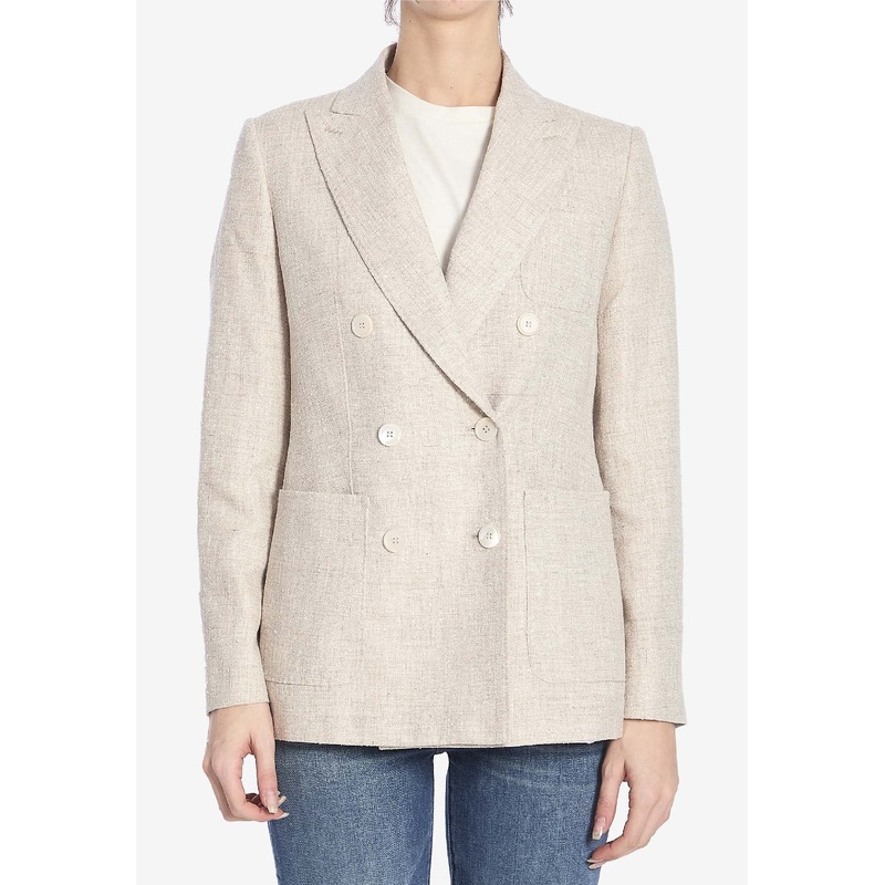 Targa Double-Breasted Linen Blazer