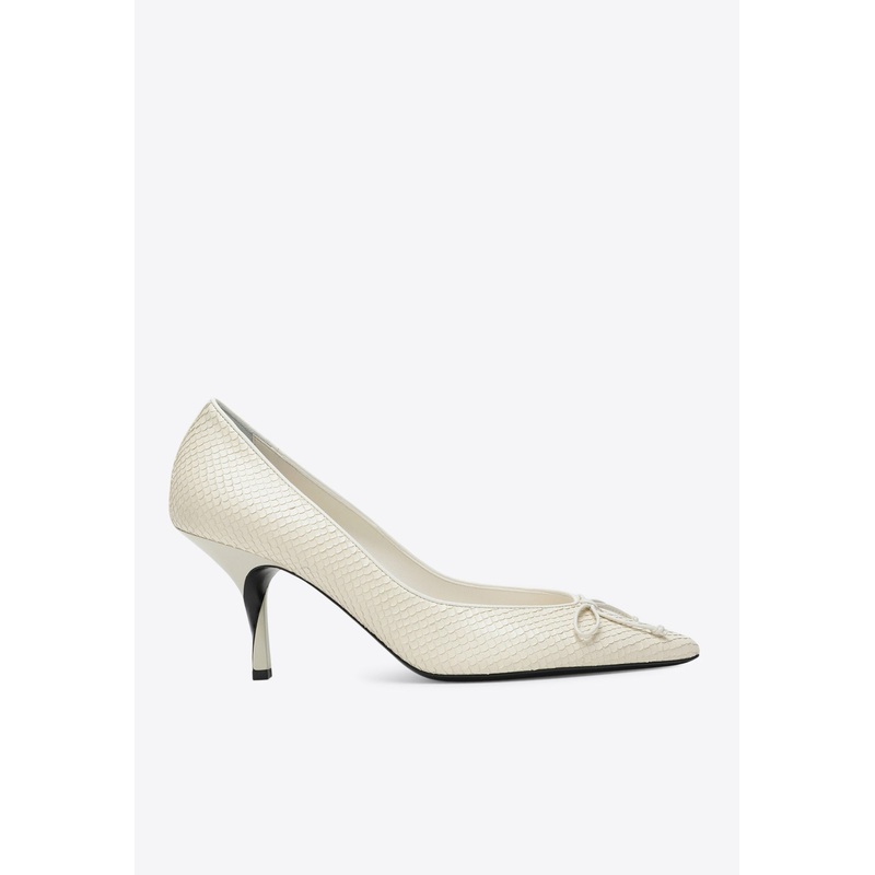 Tourni 80 Python-Embossed Leather Pumps