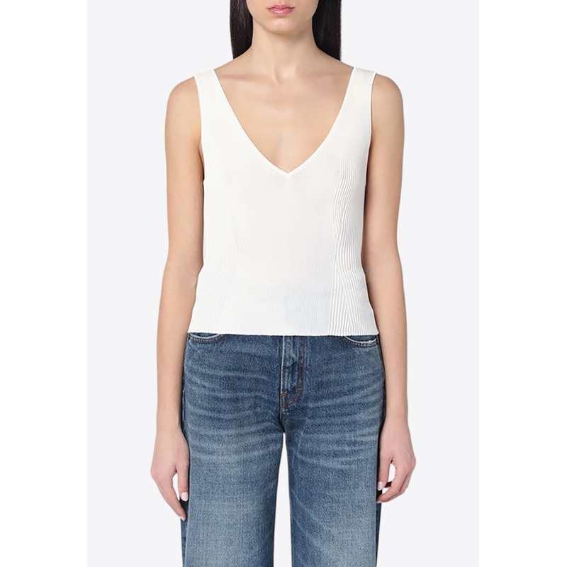 V-neck Ribbed Tank Top