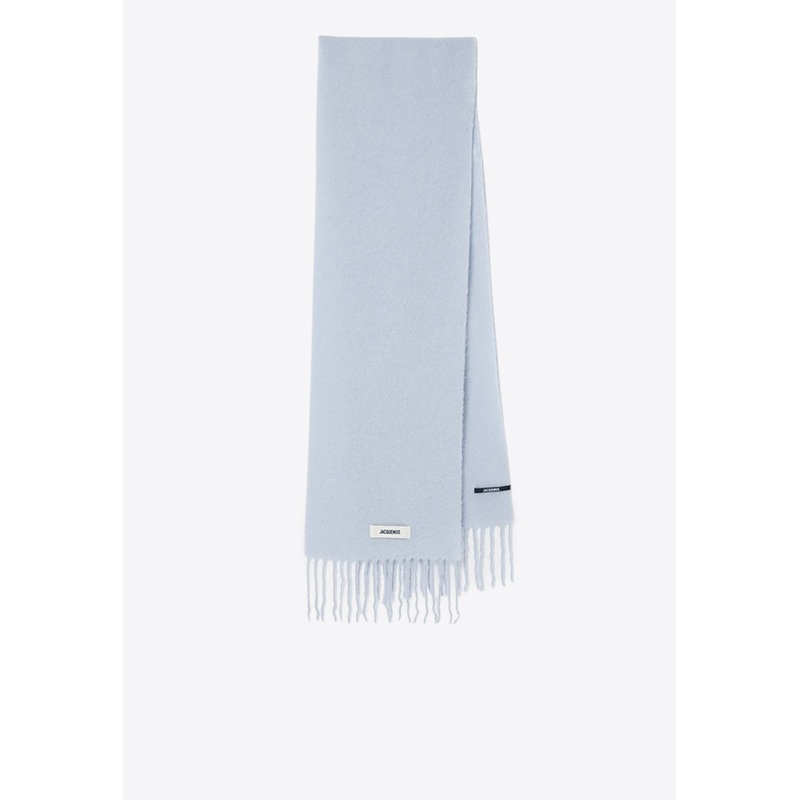 Wool-Blend Fringed Scarf
