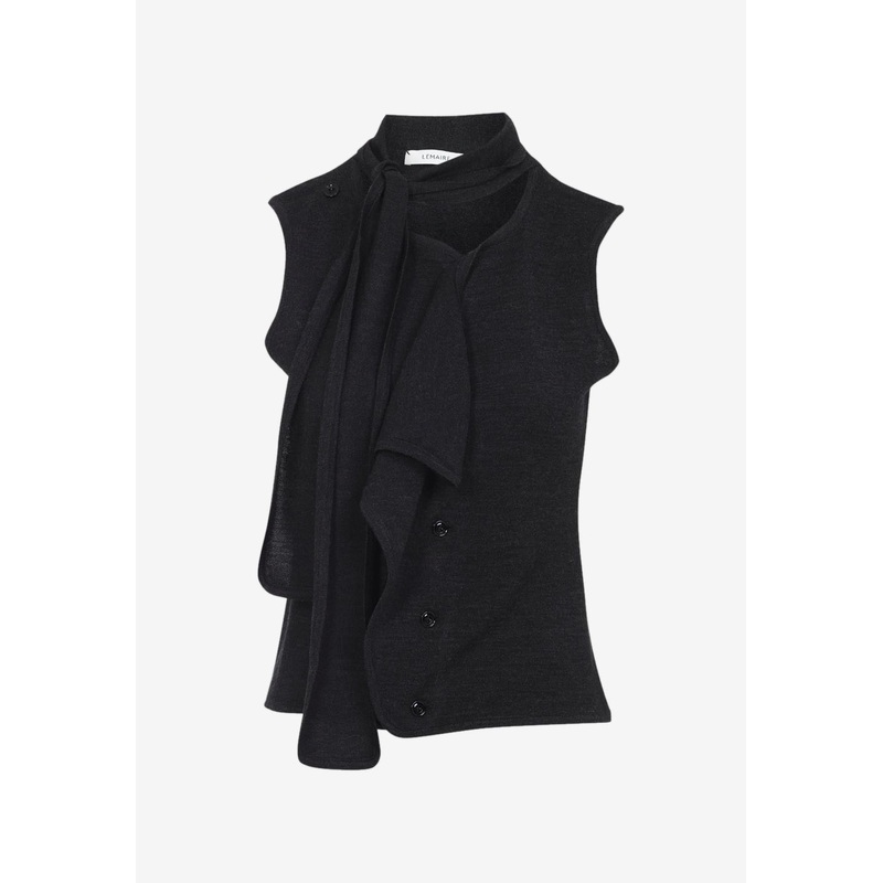 Asymmetrical Sleeveless Cardigan