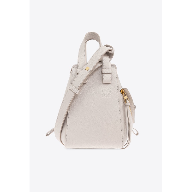 Compact Hammock Leather Top Handle Bag