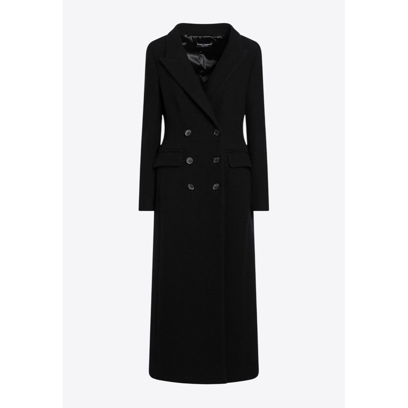 Double-Breasted Long Wool Coat