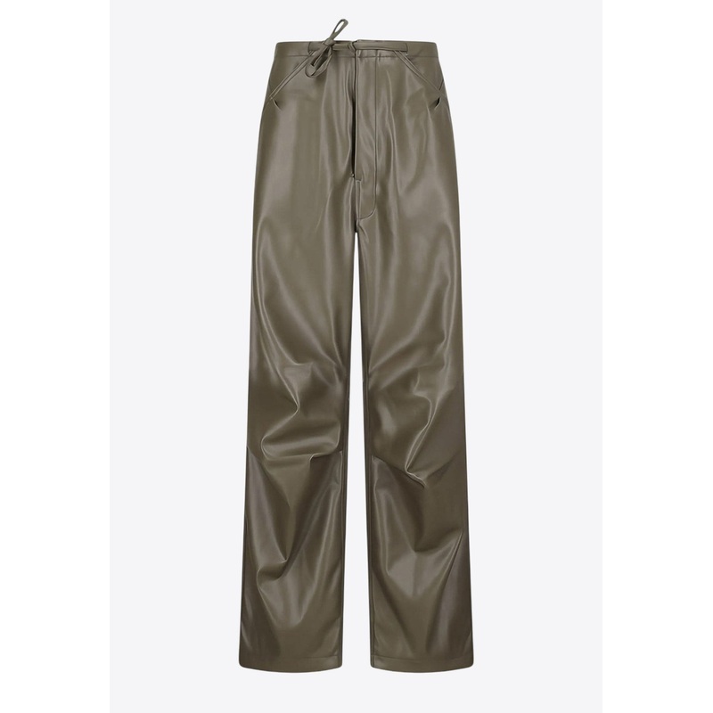 Faux Leather Straight Pants