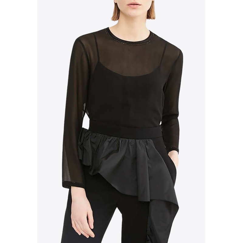 Ferrera Semi Sheer Long-Sleeved T-shirt