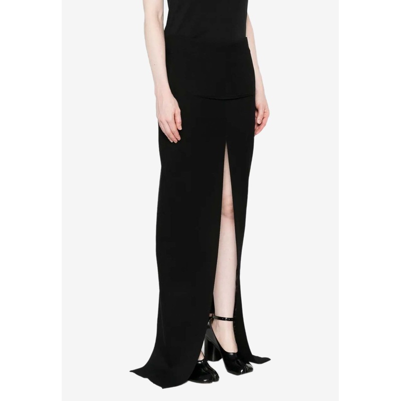 High-Rise Sliced Maxi Skirt