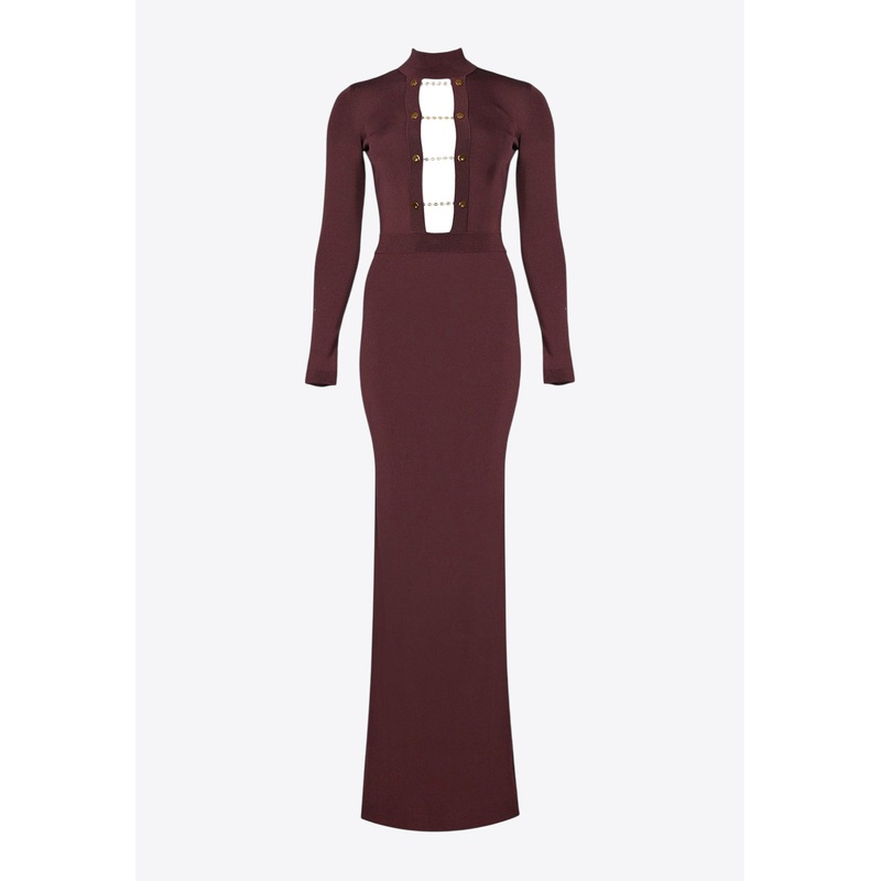 Knit Maxi Dress with Cut-Out