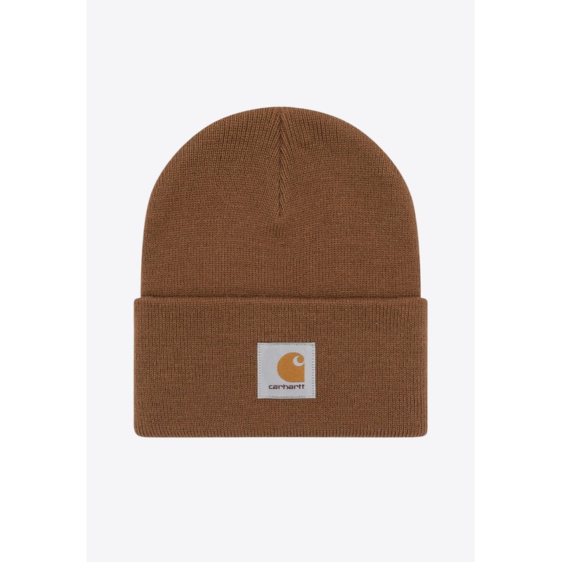 Logo-Patch Ribbed Beanie
