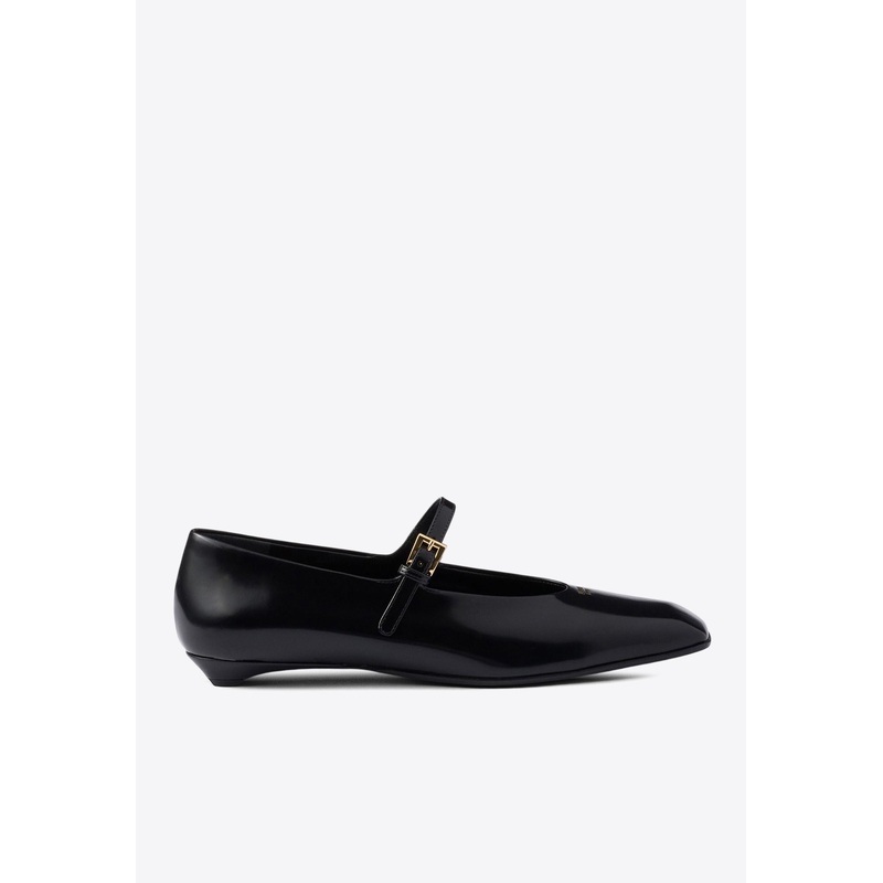 Mary-Jane Leather Ballet Flats