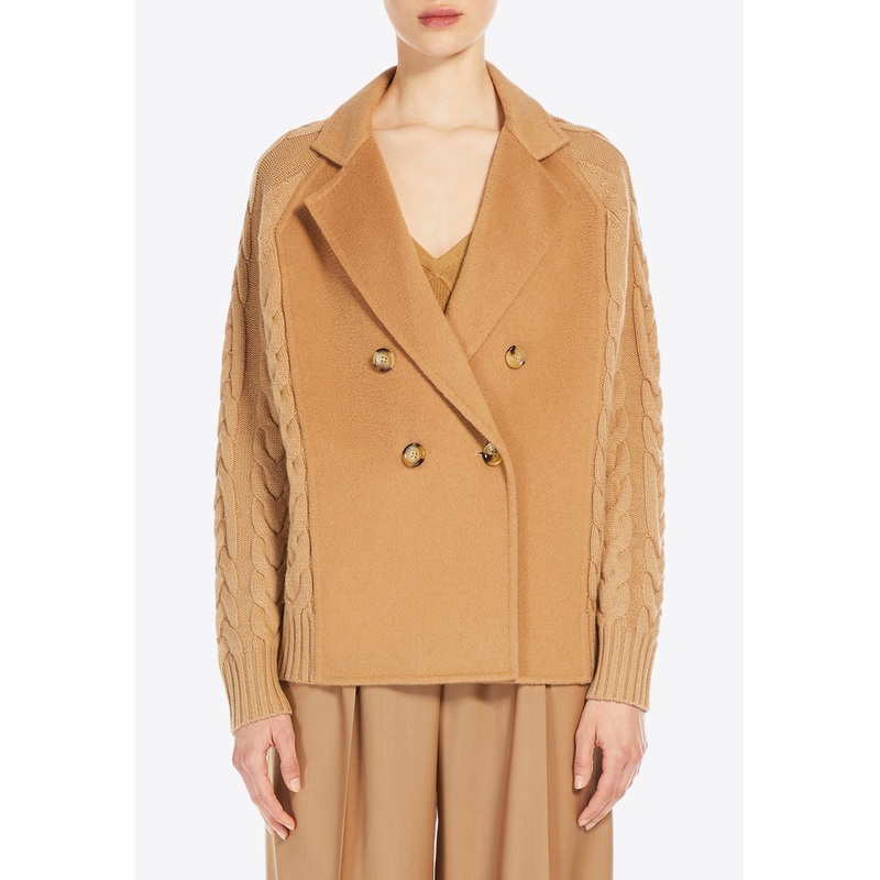 Micio Double-Breasted Paneled Pea Coat