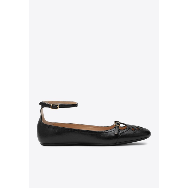 Misty Nappa Leather Ballet Flats