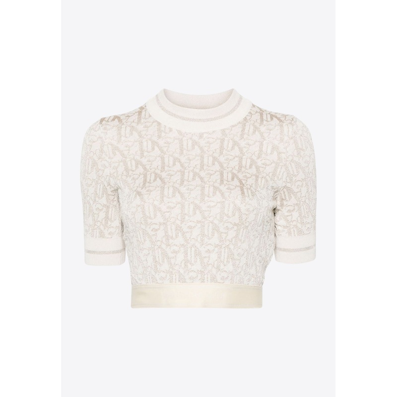 Monogram Jacquard Knitted Cropped Top