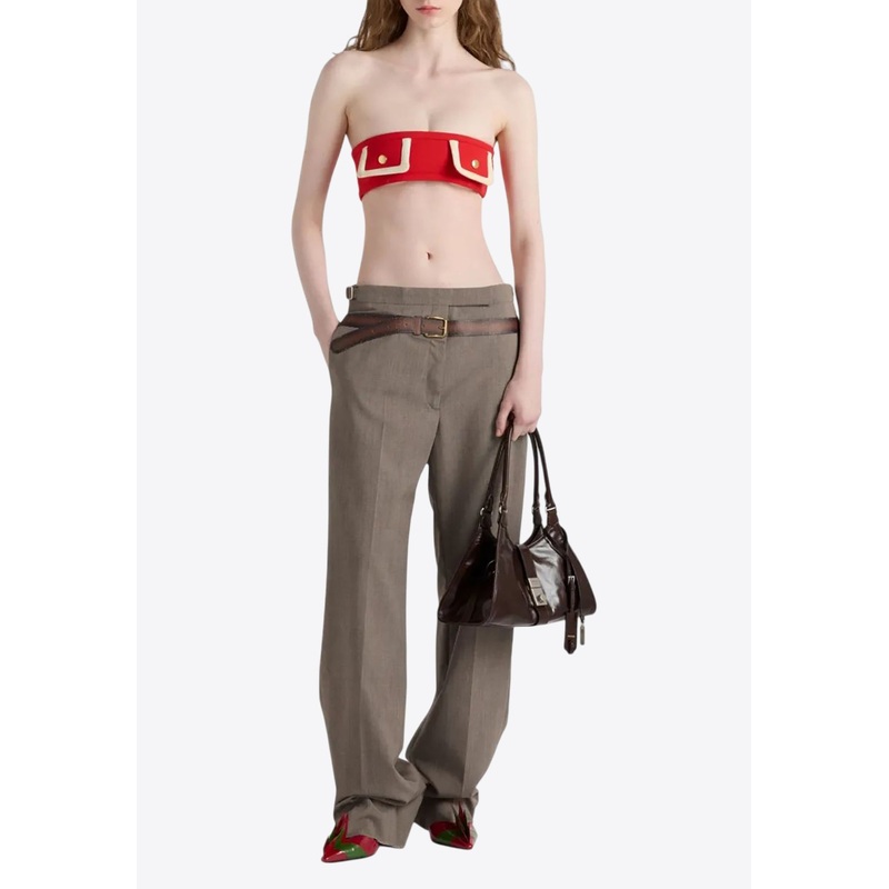 Printed Belt Technical Wool Pants