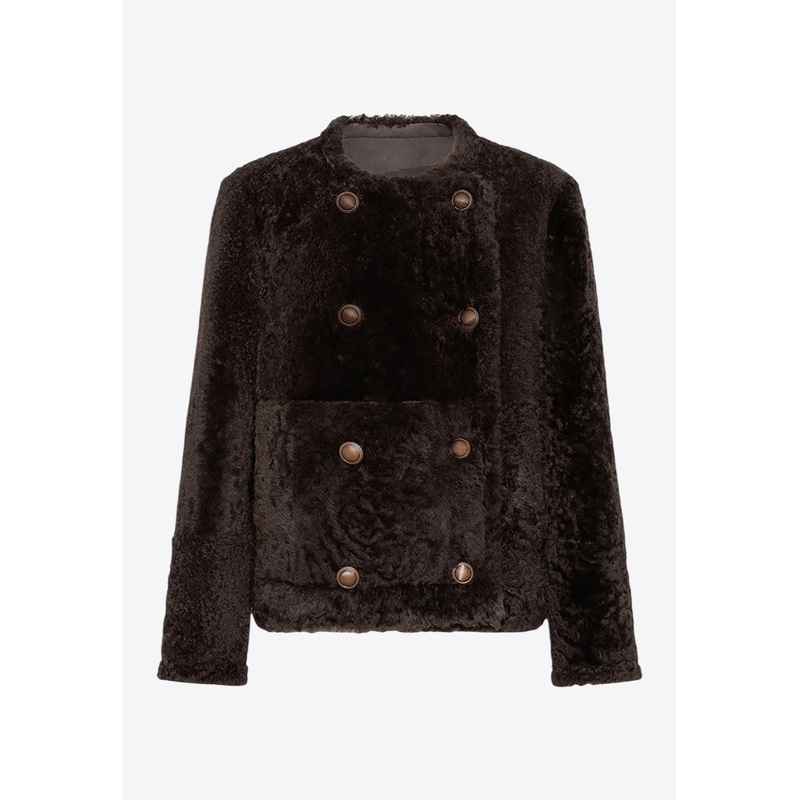 Reversible Cropped Shearling Jacket