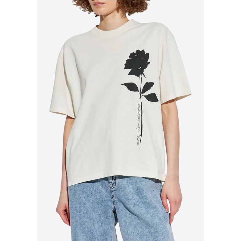 Rose Print Boxy T-shirt