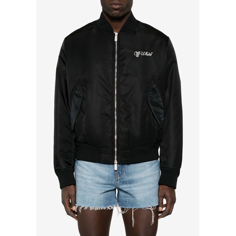 Script NYL Logo Embroidered Bomber Jacket