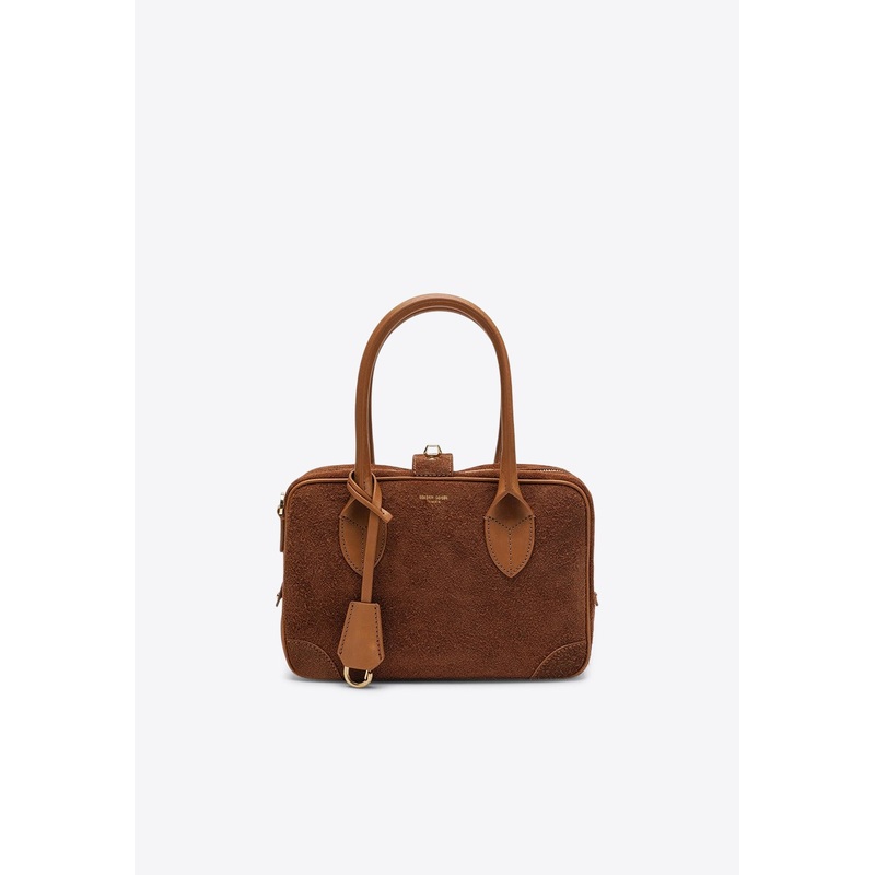 Suede Top Handle Bag