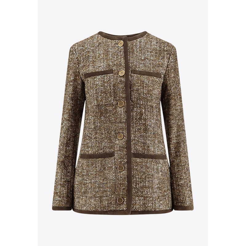 Wool-Blend Buttoned Blazer