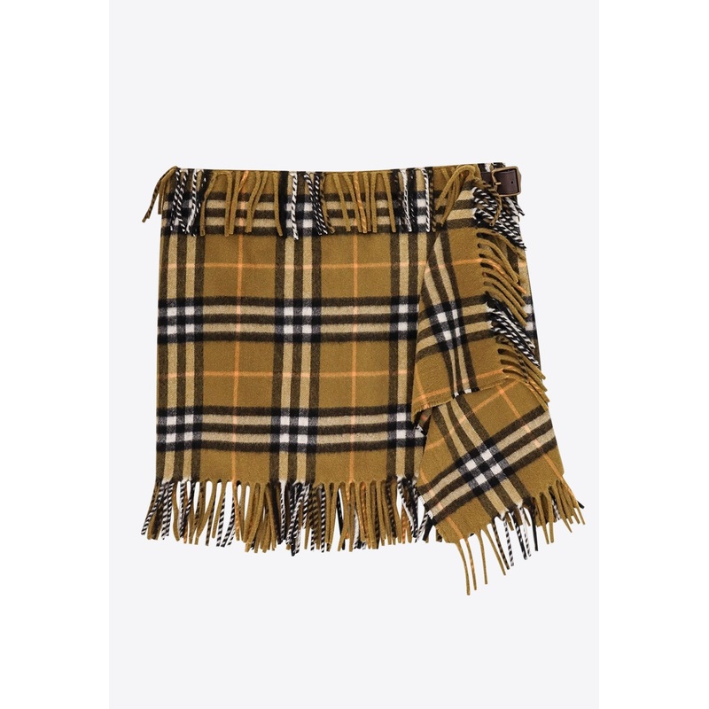Wool Checked Mini Skirt