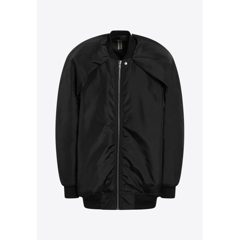 Zip-Up Oversized Bomber Jacket