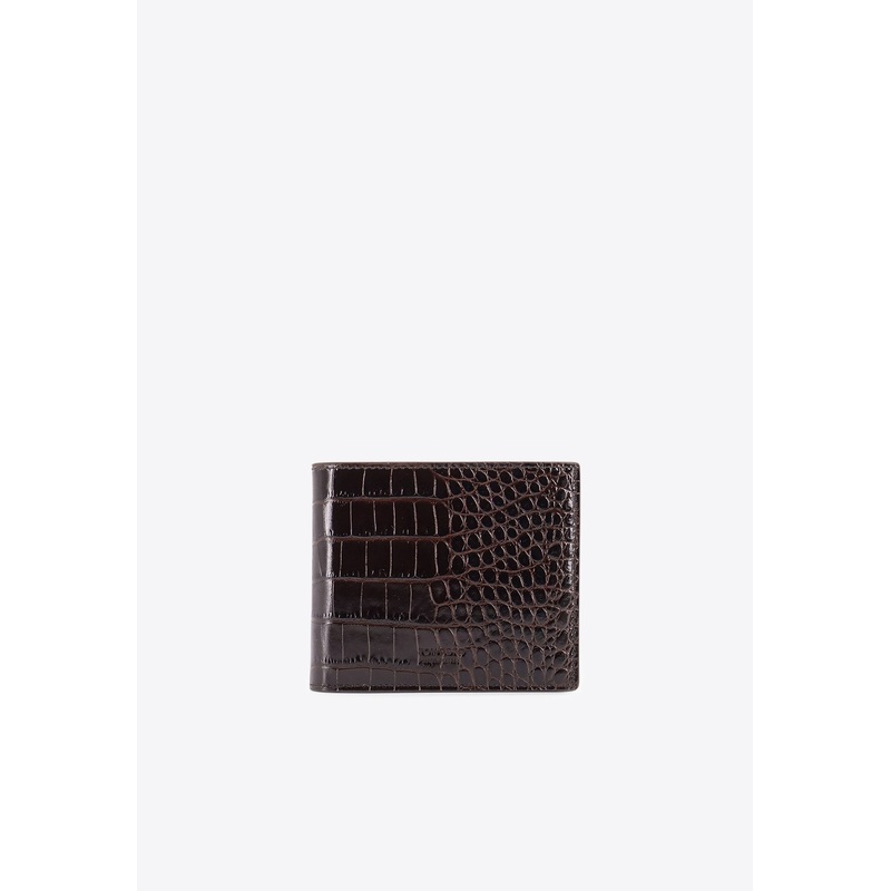 Croc-Embossed Leather Wallet