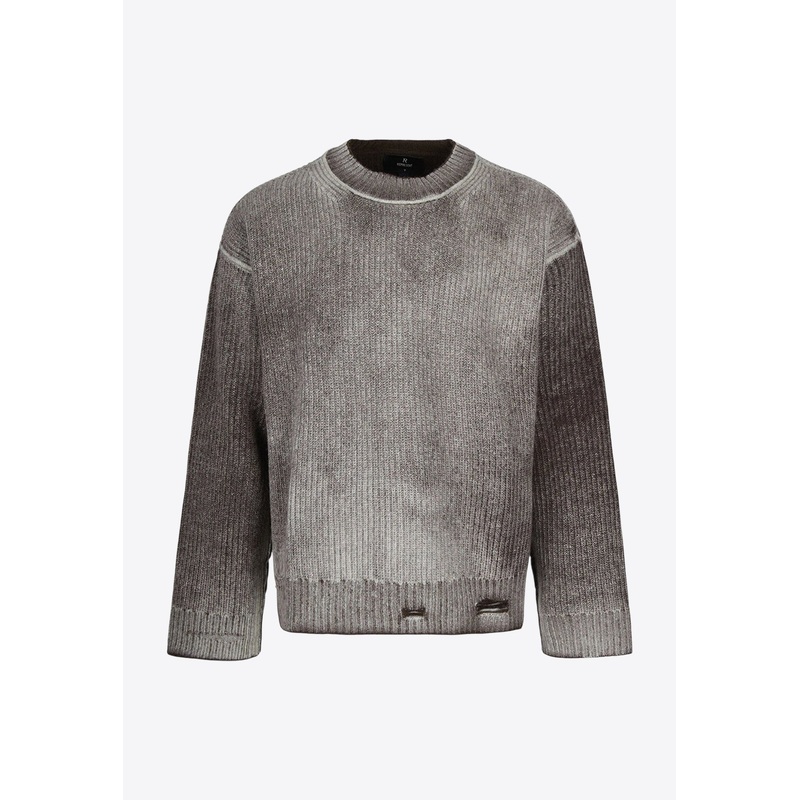 Distressed Reversible Fade-Out Sweater