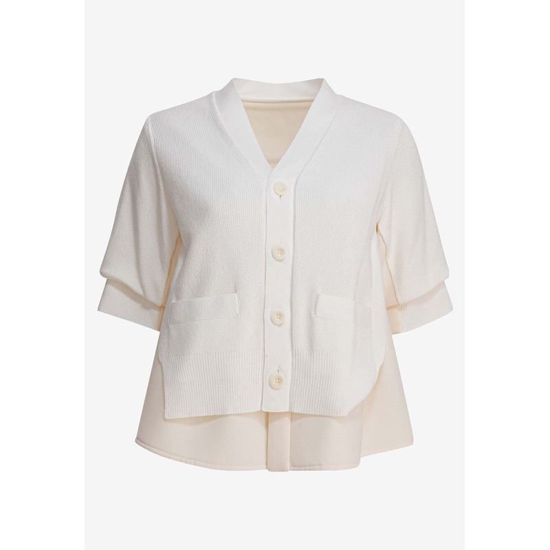 Layered V-neck Knit Top