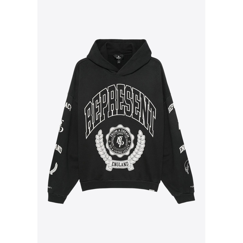 Legacy Crest Distressed Hooded Sweatshirt