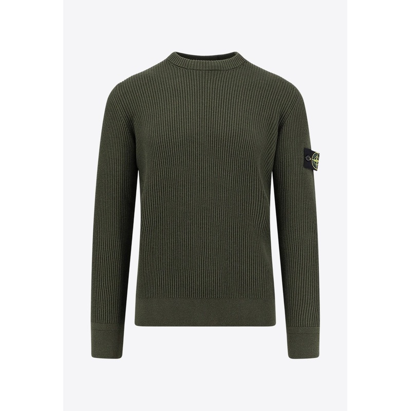 Logo Patch Ribbed Sweater