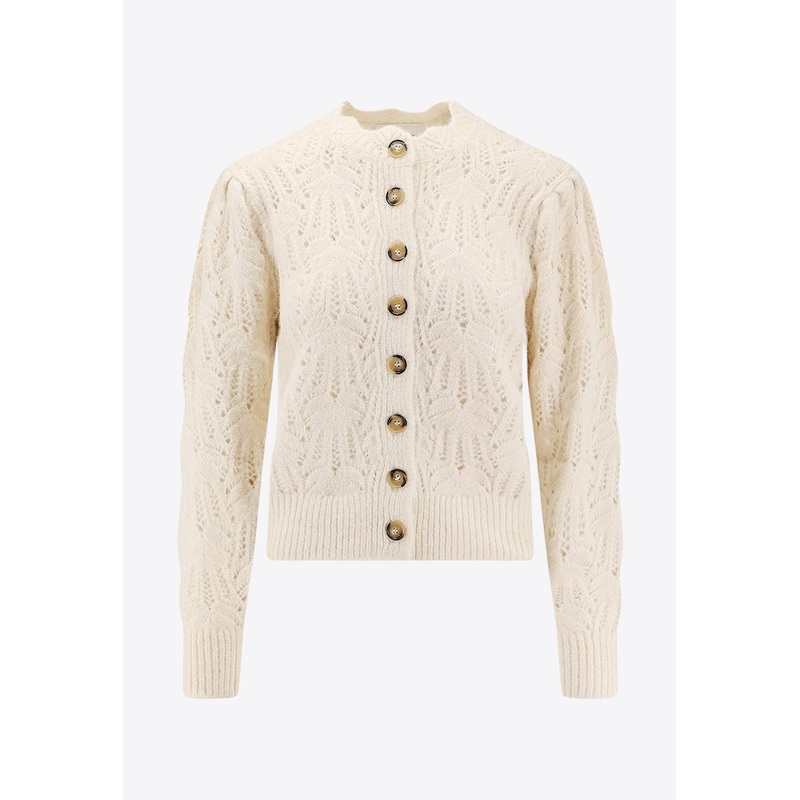 Maxine Wool-Blend Crewneck Cardigan