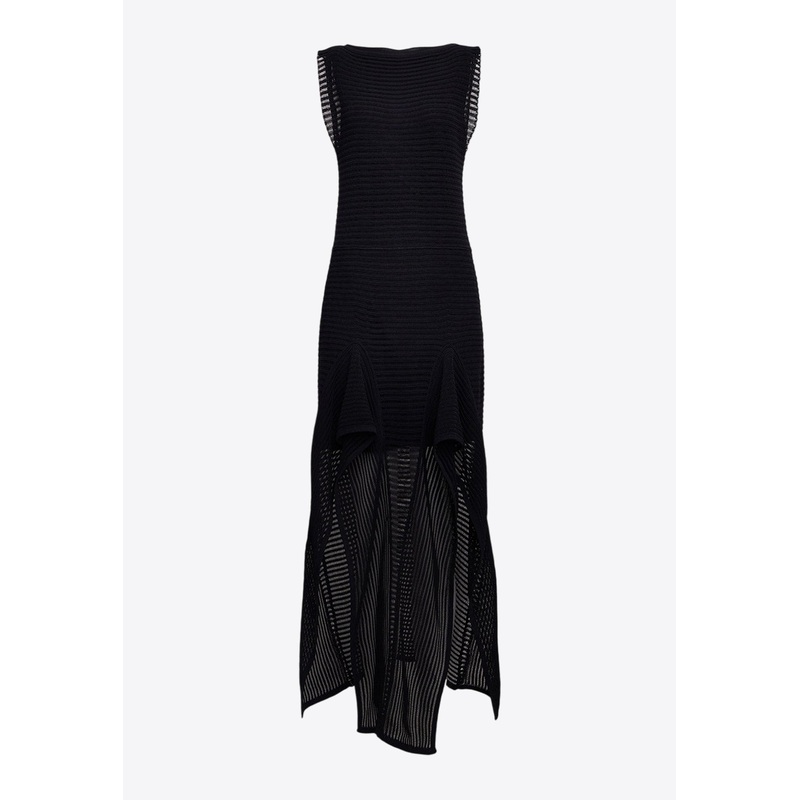 Ruffled Knit Midi Dress