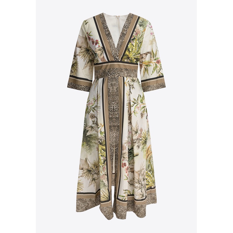 Savannah Print V-neck Maxi Dress