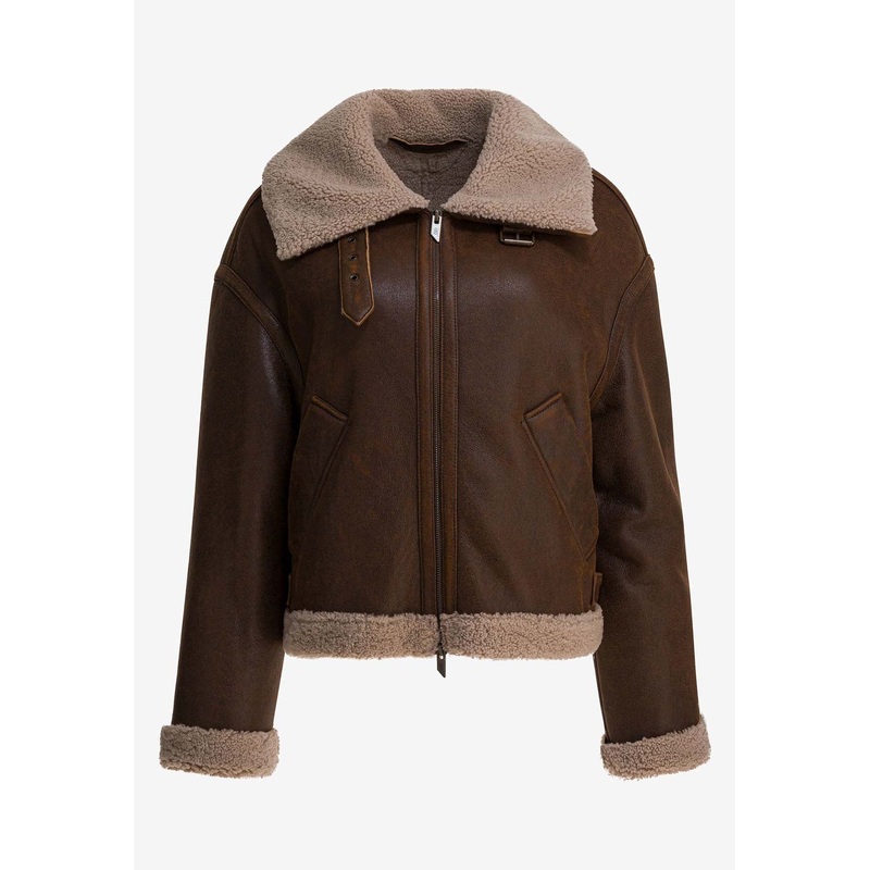 Shearling-Trimmed Suede Jacket