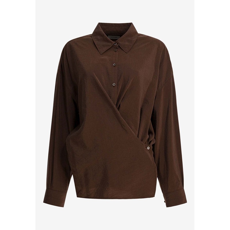 Twisted Silk Long-Sleeved Shirt