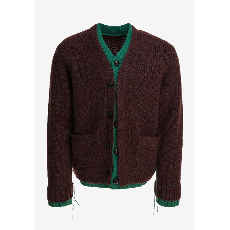 Wool-Blend Layered Cardigan