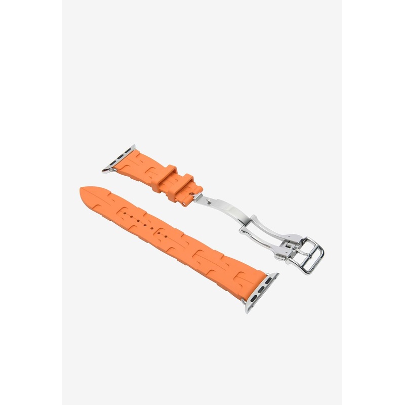 Band Apple Watch Single Tour 46mm Deployment in Orange Kilim Rubber