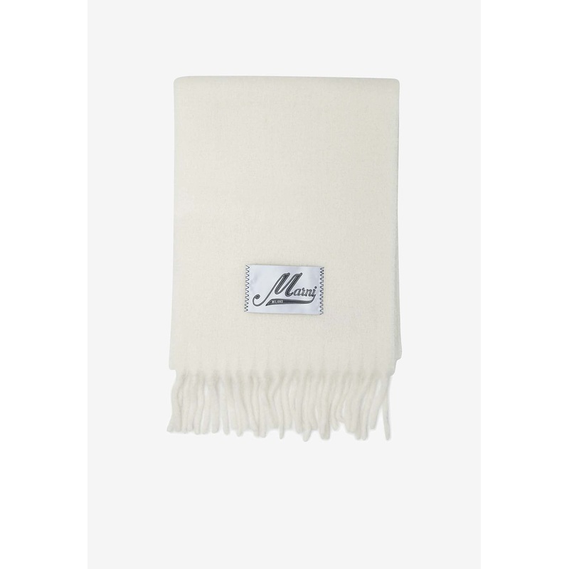 Brand Logo Wool Scarf
