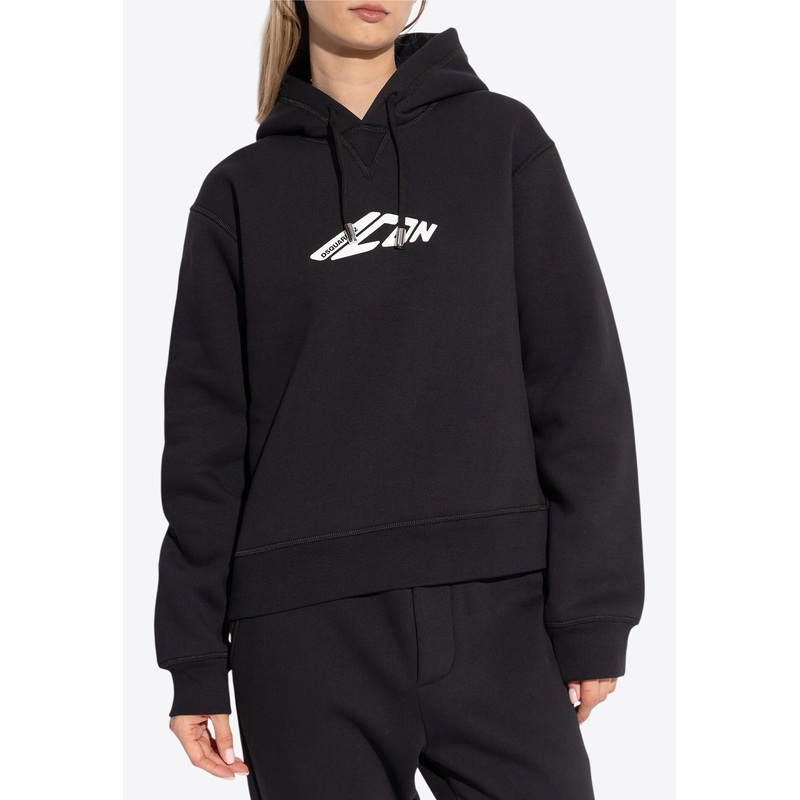 Icon Print Drawstring Hoodie