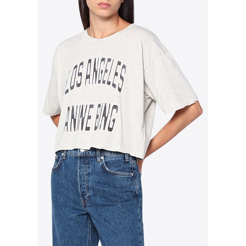 Johnny Logo Print Cropped T-shirt