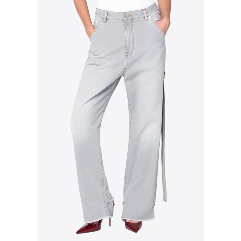 Lisa Wide-Leg Washed Jeans