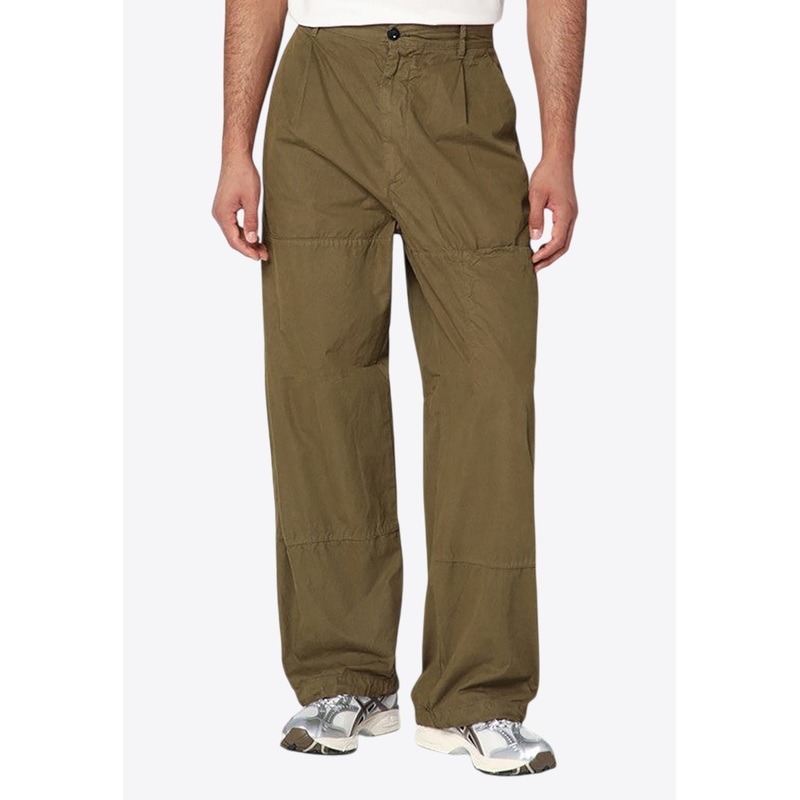 Logo Patch Straight Pants