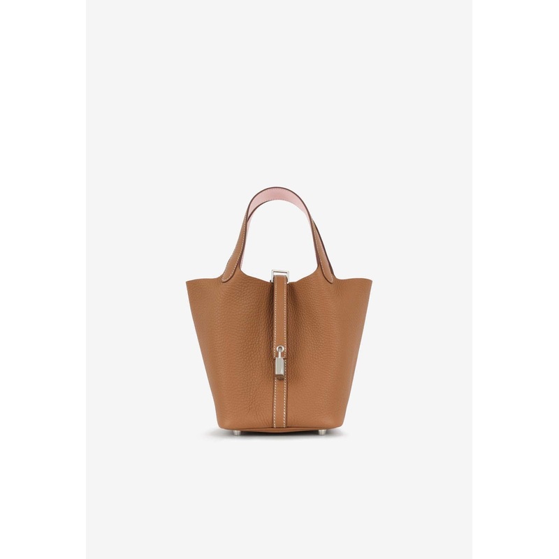 Picotin 18 Eclat in Gold Clemence and Rose Sakura with Palladium Hardware