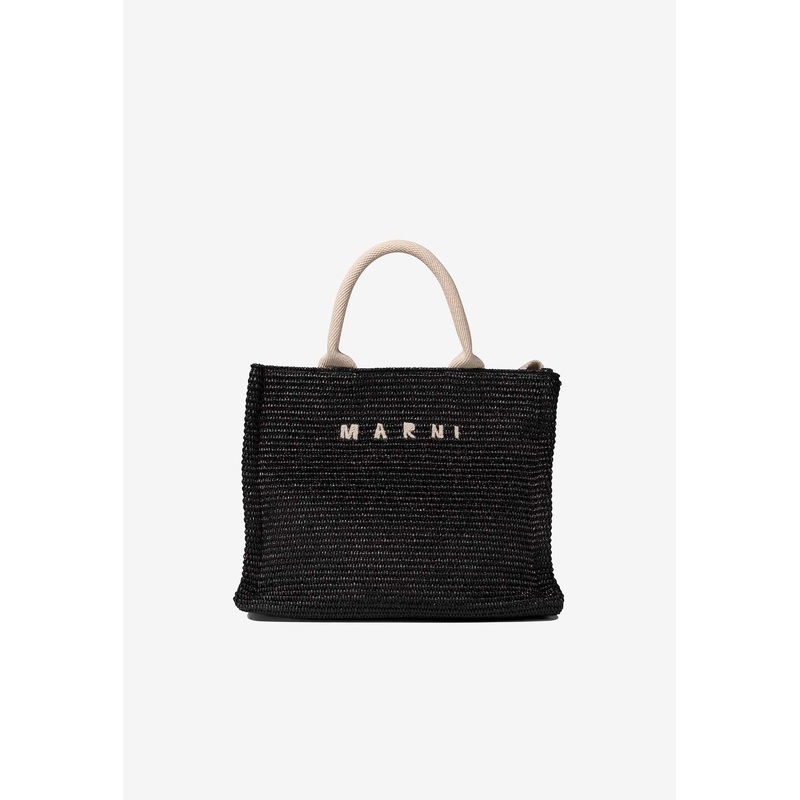 Small East-West Raffia Tote Bag