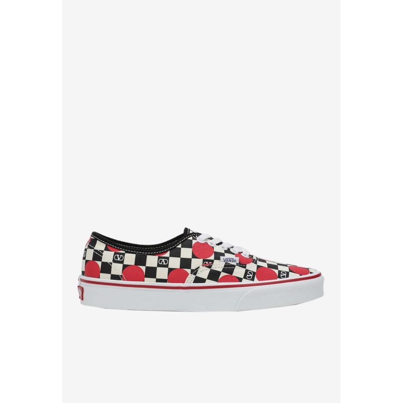X Vans VLogo Checkerboard and Polka Dots Canvas Sneakers