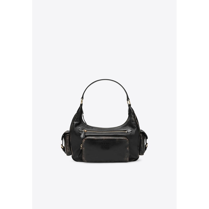 Aged Nappa Leather Shoulder Bag