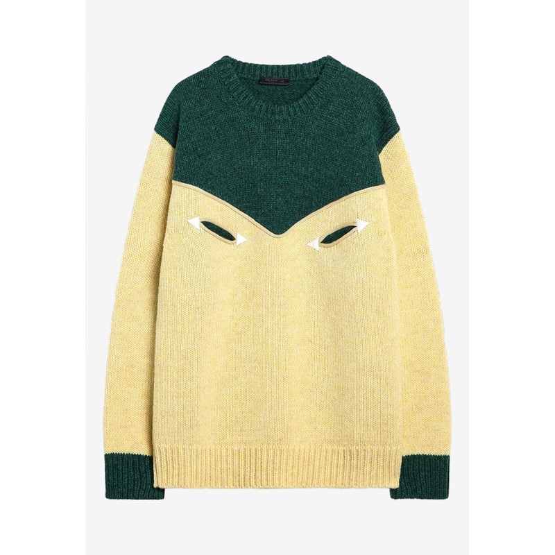 Colorblocked Wool Knit Sweater