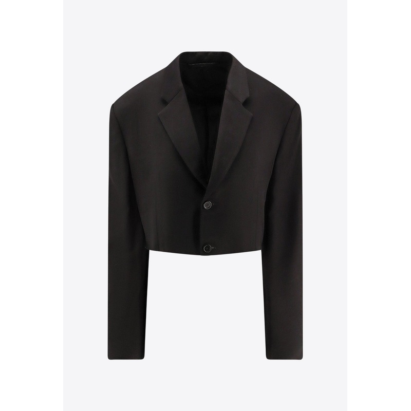 Cut-Off Single-Breasted Cropped Blazer