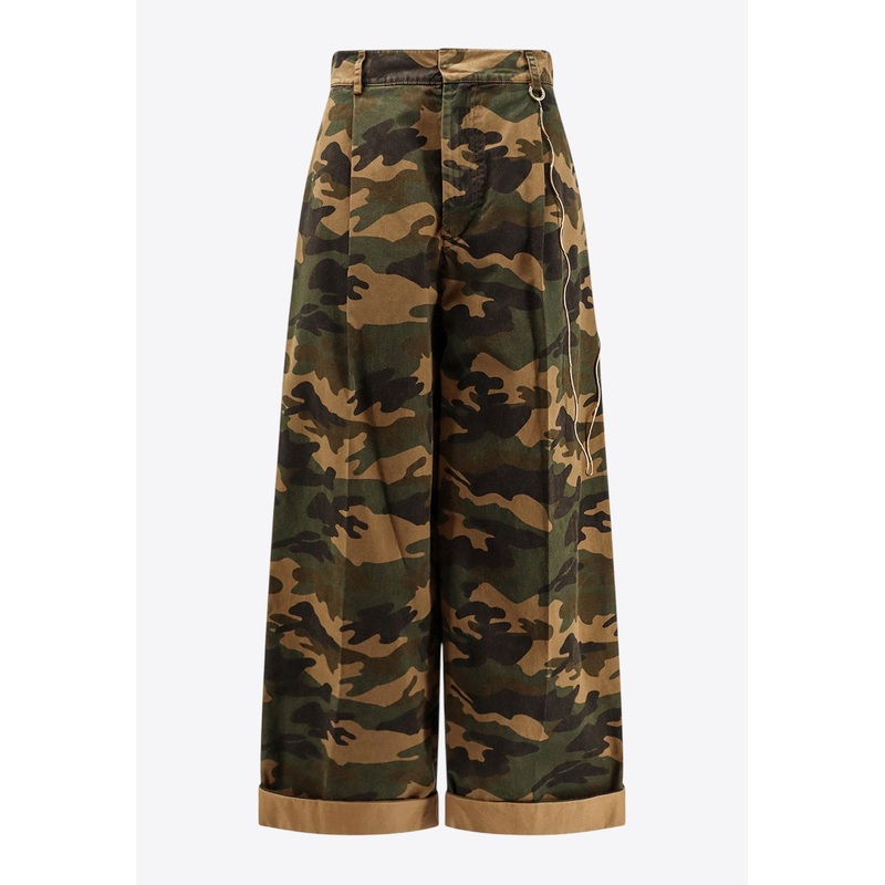 Danielle Camouflage Wide-Leg Pants