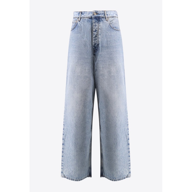 Faded Wide-Leg Jeans