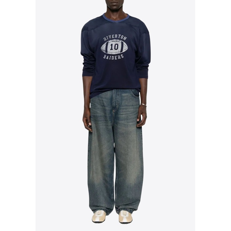 Football Print Long-Sleeved T-shirt